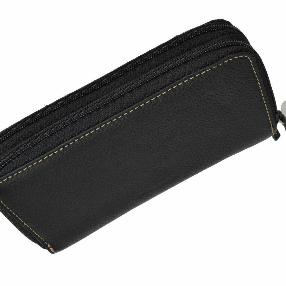Mundi Double Zipper Clutch wallet RIO Black NWT